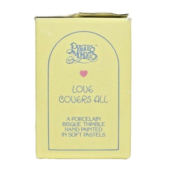 Enesco Precious Moments Love Covers All Vintage Collectible Porcelain Thimble - Picture 8 of 9